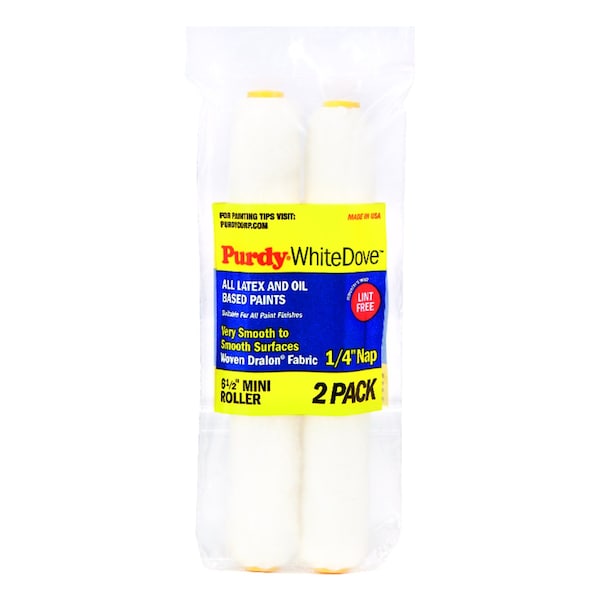 Purdy Purdy White Dove Woven Fabric 6.5 in. W X 1/4 in. Mini Paint Roller Cover 2 pk 14G605060 - main
